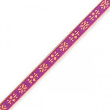 Ribbon text "Flowers" Neon purple-orange